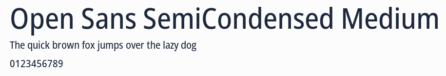 Open Sans SemiCondensed Medium預覽圖