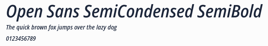 Open Sans SemiCondensed SemiBold預覽圖
