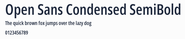 Open Sans Condensed SemiBold預覽圖