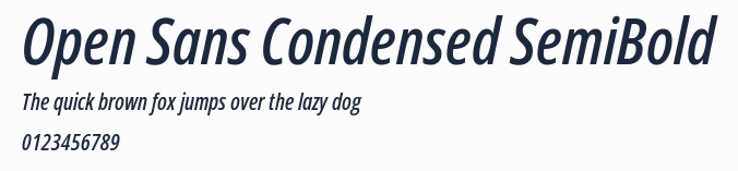 Open Sans Condensed SemiBold預覽圖