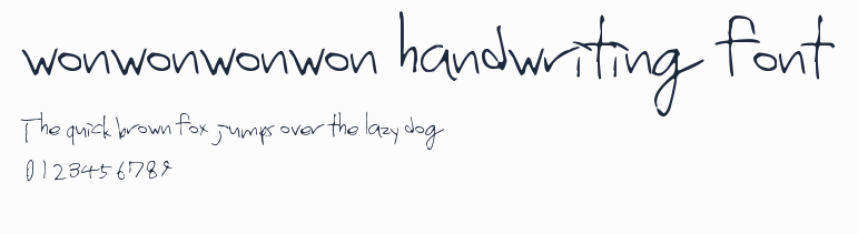 wonwonwonwon handwriting font預覽圖