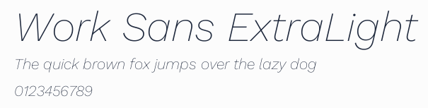 Work Sans ExtraLight預覽圖