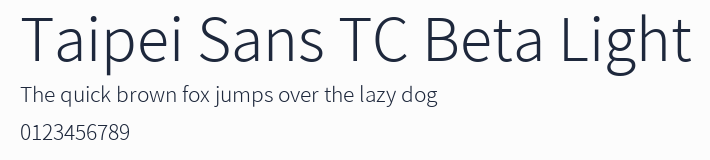 Taipei Sans TC Beta Light預覽圖