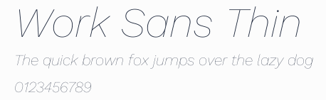 Work Sans Thin預覽圖