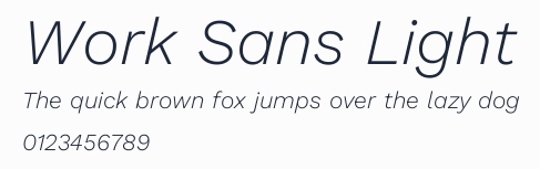 Work Sans Light預覽圖