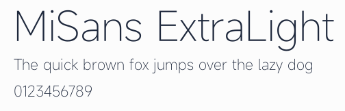 MiSans ExtraLight預覽圖