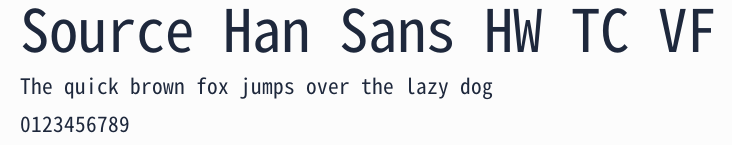 Source Han Sans HW TC VF預覽圖