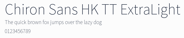 Chiron Sans HK TT ExtraLight預覽圖