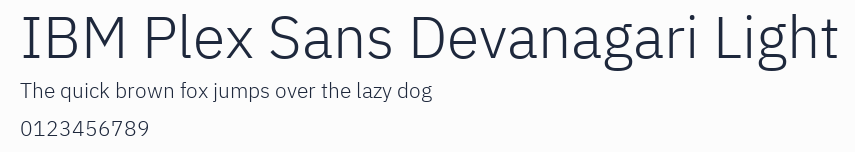 IBM Plex Sans Devanagari Light預覽圖