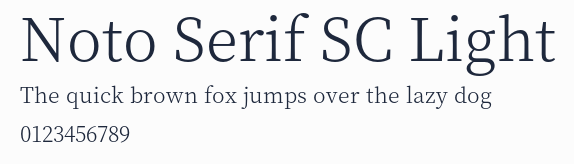 Noto Serif SC Light預覽圖