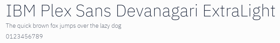 IBM Plex Sans Devanagari ExtraLight預覽圖