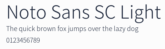 Noto Sans SC Light預覽圖