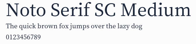 Noto Serif SC Medium預覽圖
