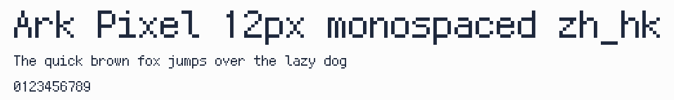 Ark Pixel 12px monospaced zh_hk預覽圖