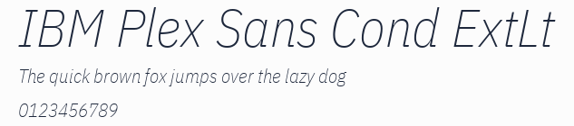 IBM Plex Sans Cond ExtLt預覽圖