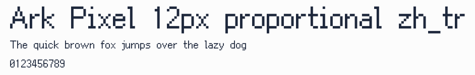 Ark Pixel 12px proportional zh_tr預覽圖