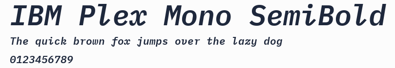 IBM Plex Mono SemiBold預覽圖