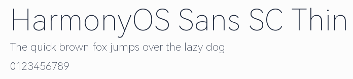 HarmonyOS Sans SC Thin預覽圖