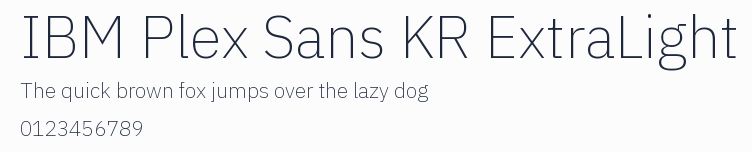 IBM Plex Sans KR ExtraLight預覽圖