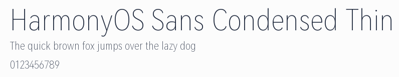 HarmonyOS Sans Condensed Thin預覽圖
