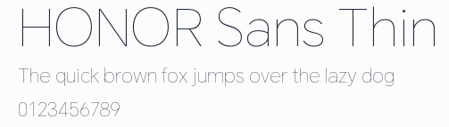HONOR Sans Thin預覽圖