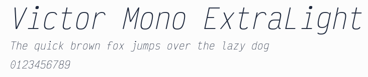 Victor Mono ExtraLight預覽圖