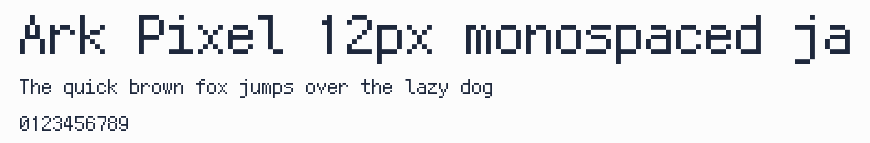 Ark Pixel 12px monospaced ja預覽圖