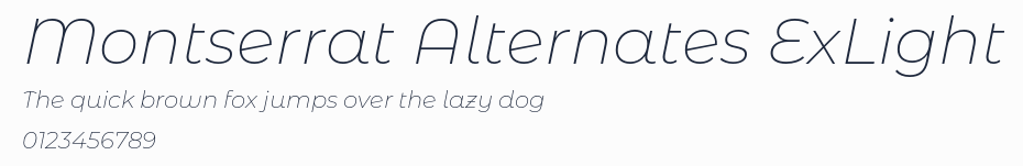Montserrat Alternates ExLight預覽圖