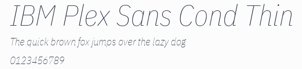 IBM Plex Sans Cond Thin預覽圖