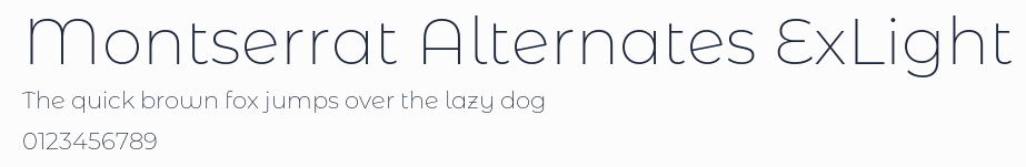 Montserrat Alternates ExLight預覽圖