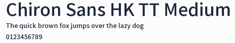 Chiron Sans HK TT Medium預覽圖