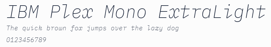 IBM Plex Mono ExtraLight預覽圖