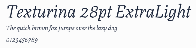 Texturina 28pt ExtraLight預覽圖