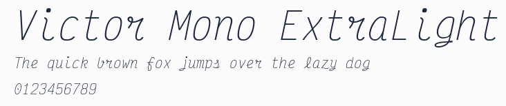 Victor Mono ExtraLight預覽圖