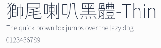 獅尾喇叭黑體-Thin預覽圖
