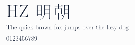 HZ 明朝