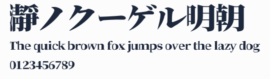 瀞ノクーゲル明朝