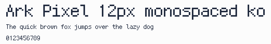 Ark Pixel 12px monospaced ko
