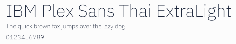 IBM Plex Sans Thai ExtraLight預覽圖