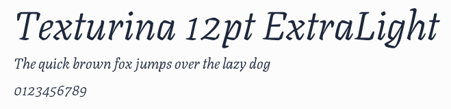 Texturina 12pt ExtraLight預覽圖