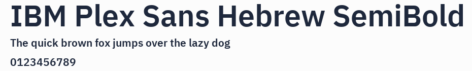 IBM Plex Sans Hebrew SemiBold預覽圖