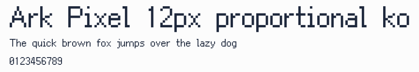 Ark Pixel 12px proportional ko預覽圖