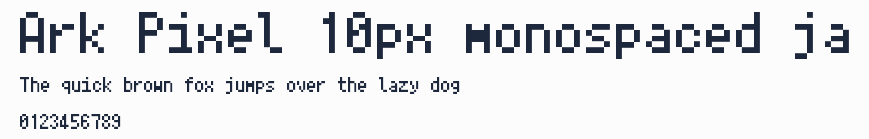 Ark Pixel 10px monospaced ja預覽圖