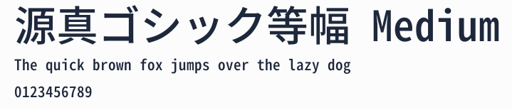 源真ゴシック等幅 Medium預覽圖