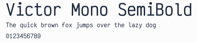 Victor Mono SemiBold預覽圖