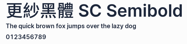 更紗黑體 SC Semibold預覽圖
