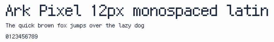 Ark Pixel 12px monospaced latin預覽圖