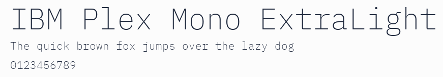 IBM Plex Mono ExtraLight預覽圖