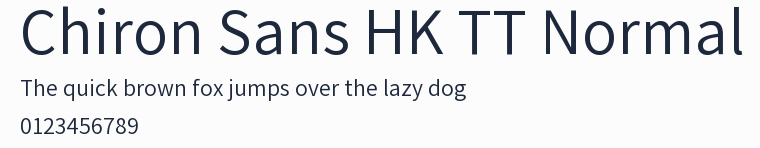 Chiron Sans HK TT Normal預覽圖