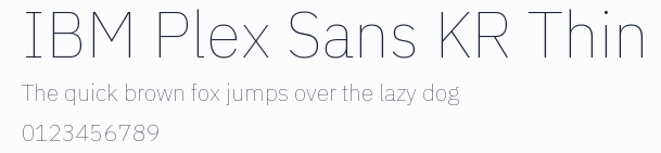 IBM Plex Sans KR Thin預覽圖